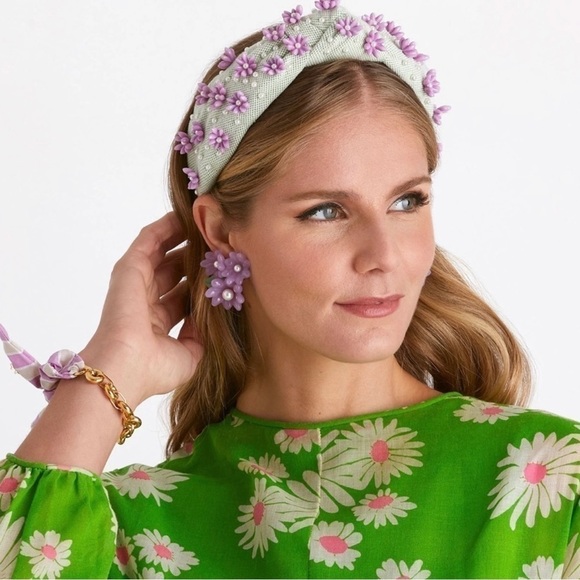 LELE SADOUGHI LAVENDER STRIPE SCARF BOW CHAIN BRACELET - Picture 2 of 8